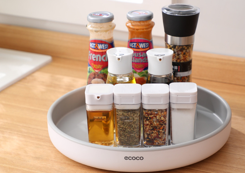 Ecoco Kitchen Rotating Spice Condiment Storage Rack Bathroom