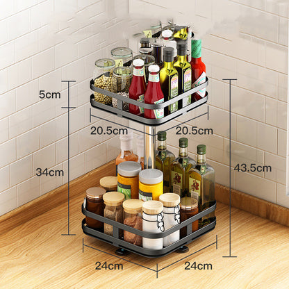 Multifunctional Circular Storage And Rotatable Kitchen Seasoning Rack