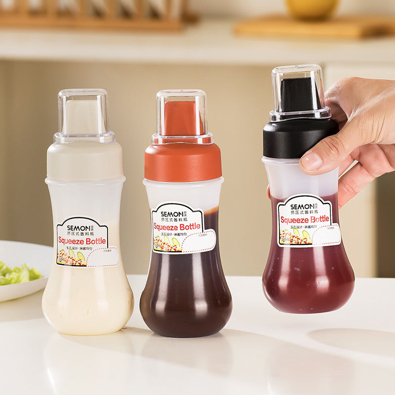 Five-hole Scale Squeezing Sauce Bottle With Lid Kitchen Tool