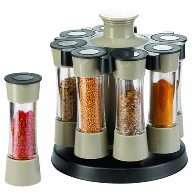 8 Grid Seasoning Box Rotating Rack Kitchen Seasoning Bottle Set