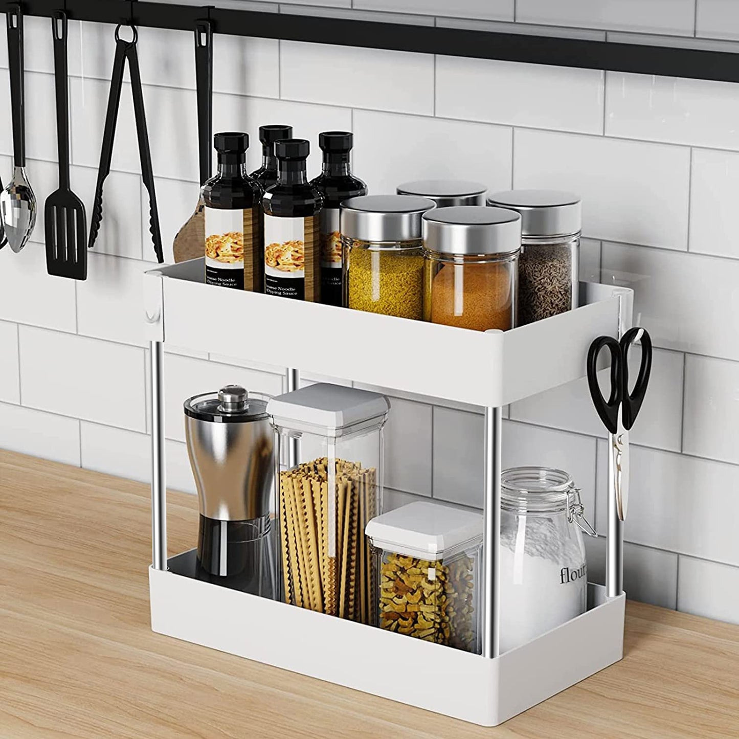 Kitchen Under Sink Storage Organizer Shelf 2 Animal Drawer