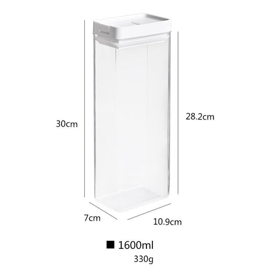 Kitchen Japanese Food Sealed Cans Plastic Transparent Moisture-proof Refrigerator Storage Box Whole Grains Square Storage Cans