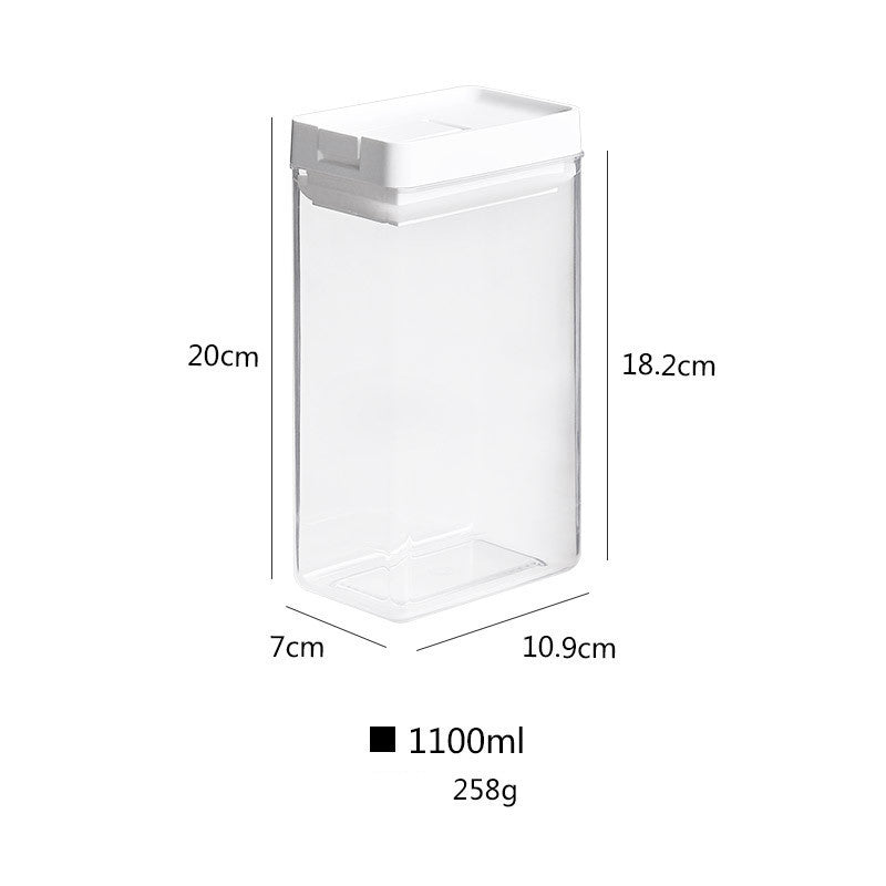 Kitchen Japanese Food Sealed Cans Plastic Transparent Moisture-proof Refrigerator Storage Box Whole Grains Square Storage Cans