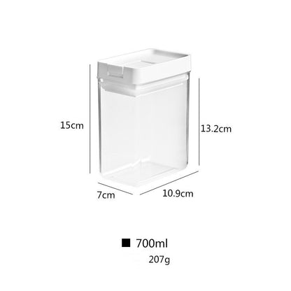 Kitchen Japanese Food Sealed Cans Plastic Transparent Moisture-proof Refrigerator Storage Box Whole Grains Square Storage Cans