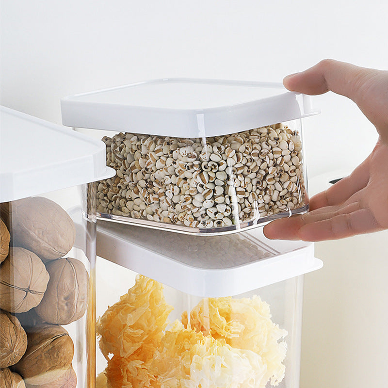 Transparent Plastic With Lid Can Be Combined To Stack Food Storage Tank