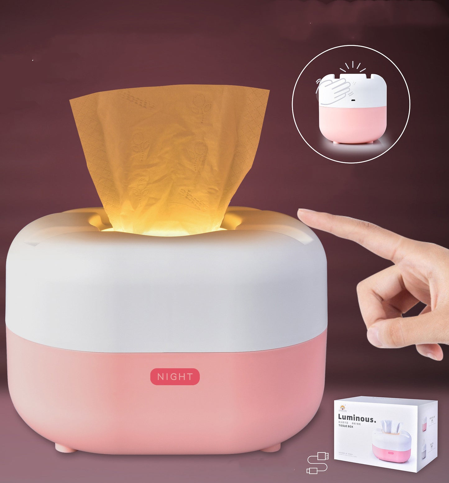 Household Multifunctional Luminous Tissue Box