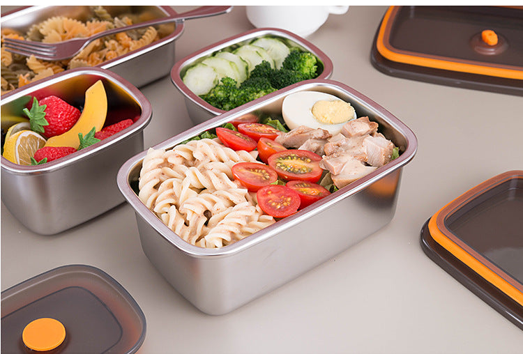 304 Stainless Steel Fresh-keeping Boxed Fresh-keeping Bowl Refrigerator Sealed Lunch Box