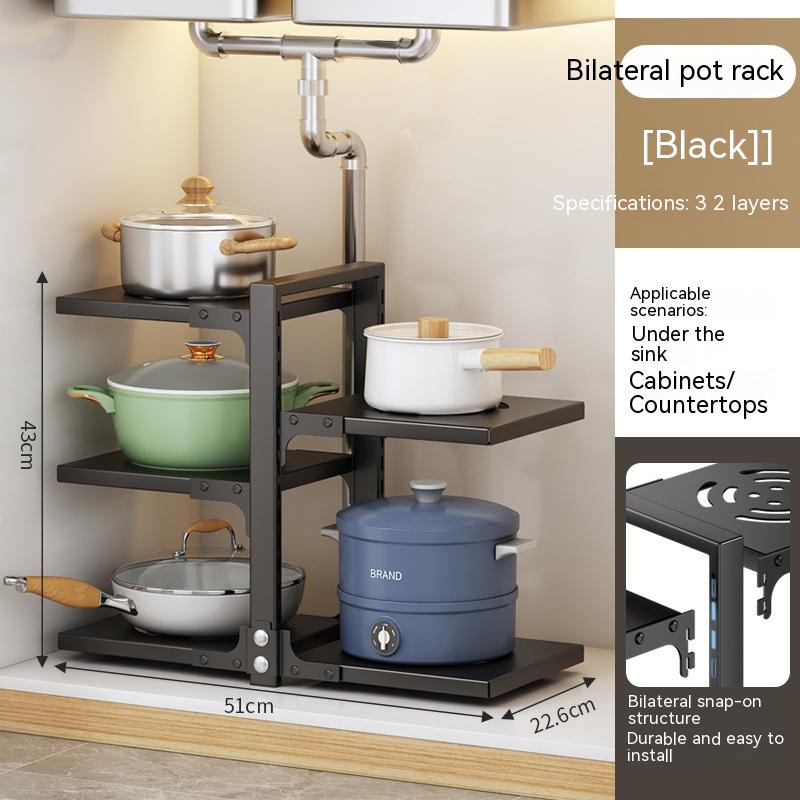 Kitchen Shelf Household Multi Layer Storage Pot Shelf