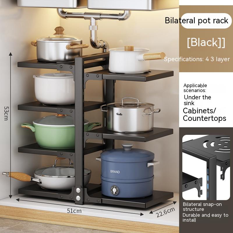 Kitchen Shelf Household Multi Layer Storage Pot Shelf