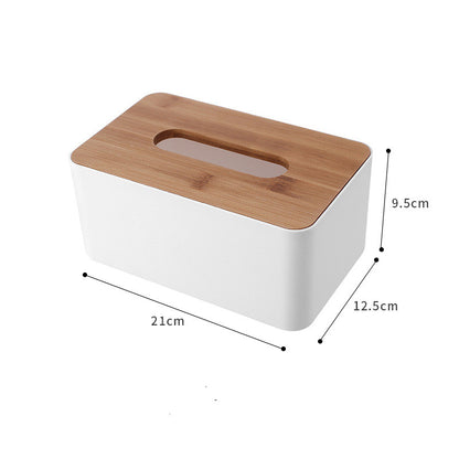 Plastic Tissue Box Waterproof Bamboo Wooden Cover Holder