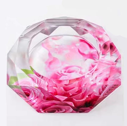 Lotus Household Crystal Glass Ashtray