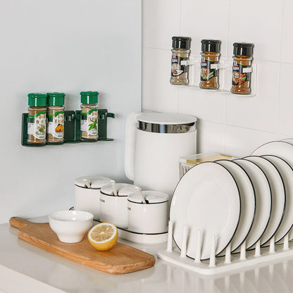 Wall Mounted Kitchen Seasoning Jar Storage Rack Cabinet