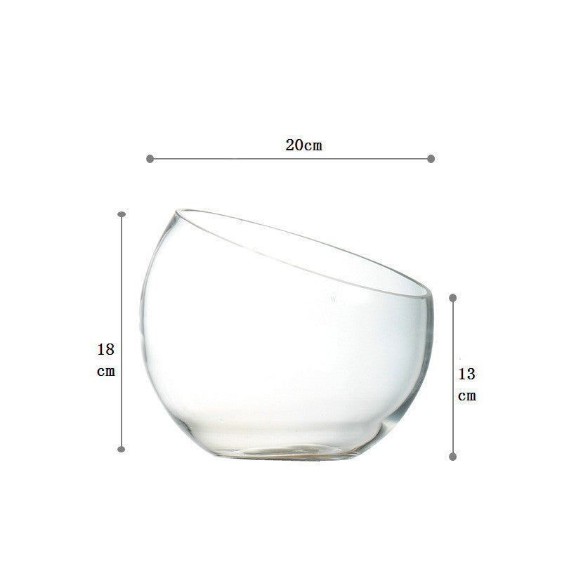 Household Fruit Salad Bowl Glass Bevel Mouth