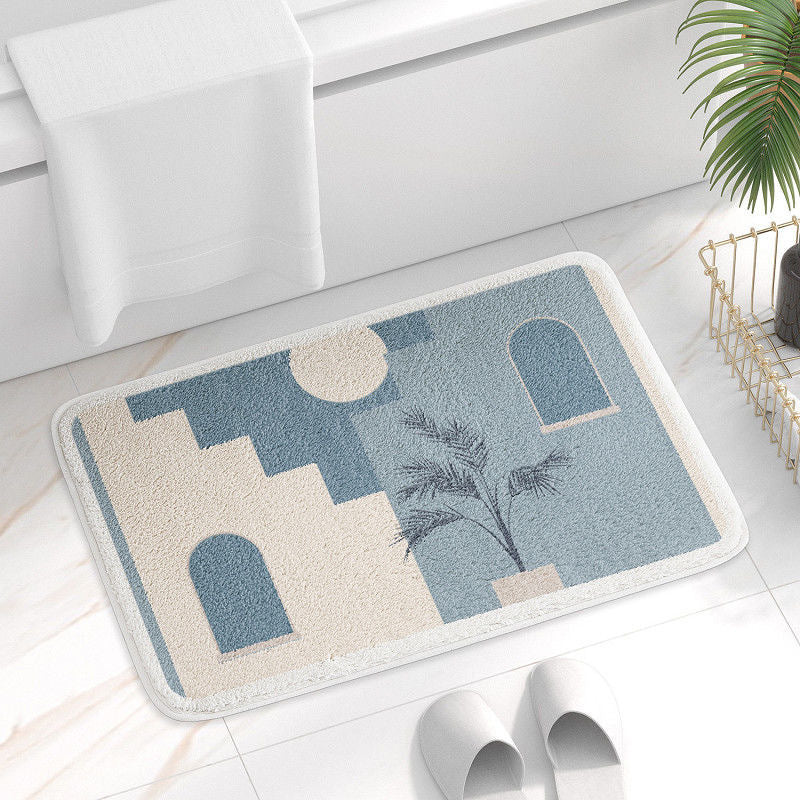 Household Simple Oval Cashmere Bathroom Mat