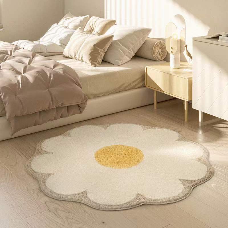 Nordic Floral Household Round Bedside Blanket