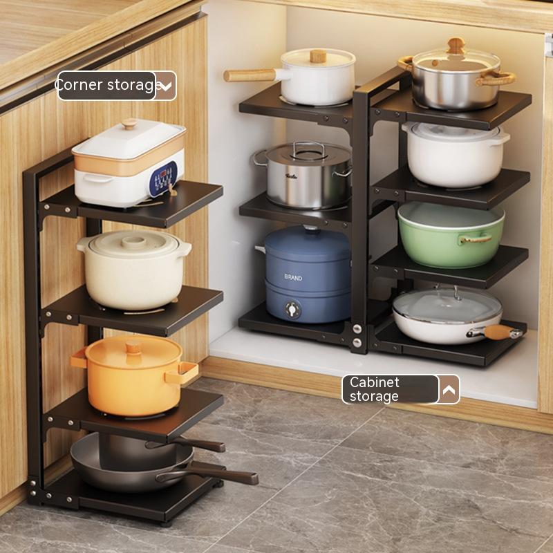 Kitchen Shelf Household Multi Layer Storage Pot Shelf