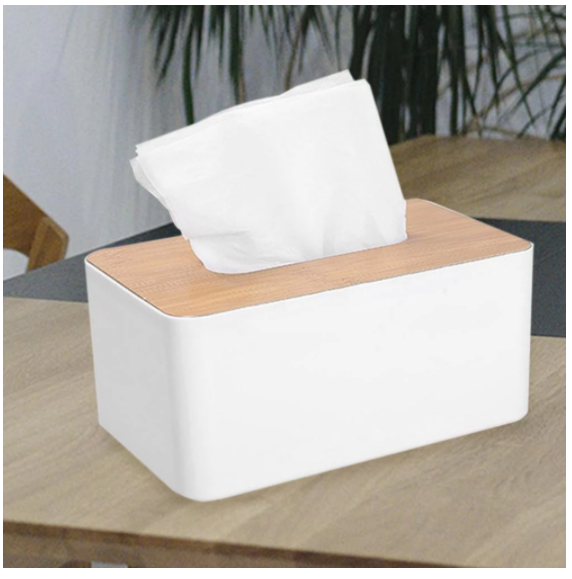 Plastic Tissue Box Waterproof Bamboo Wooden Cover Holder