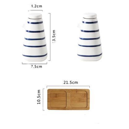 Japanese Style Kitchen Supplies Sauce Vinegar Bottle Reserve Bottle Hand-painted Ceramic Seasoning Bottle