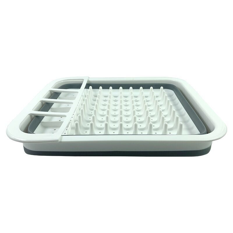 Folding kitchen drain dish rack