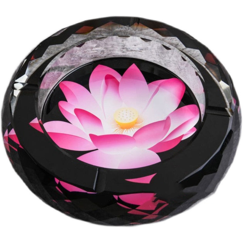 Lotus Household Crystal Glass Ashtray