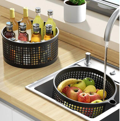 360 Degree Rotating Kitchen Multifunctional Round Vegetable Shelf