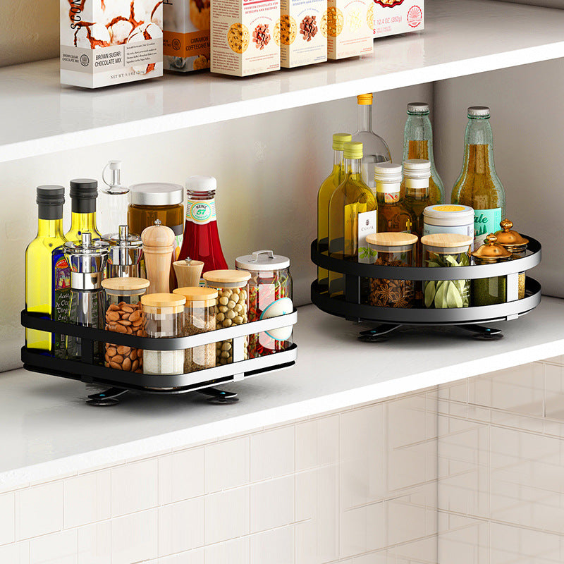 Multifunctional Circular Storage And Rotatable Kitchen Seasoning Rack