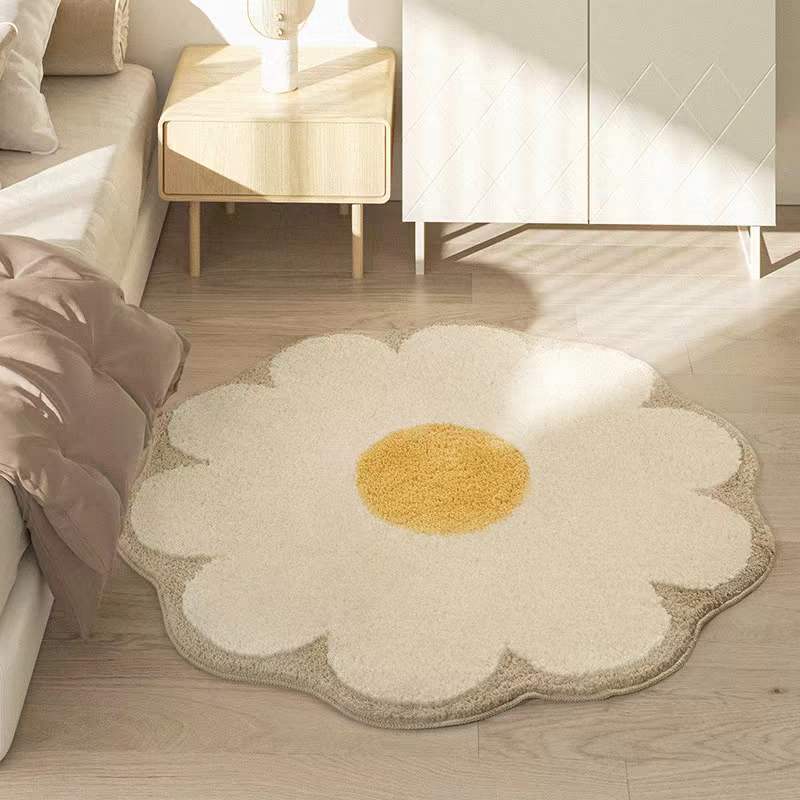 Nordic Floral Household Round Bedside Blanket