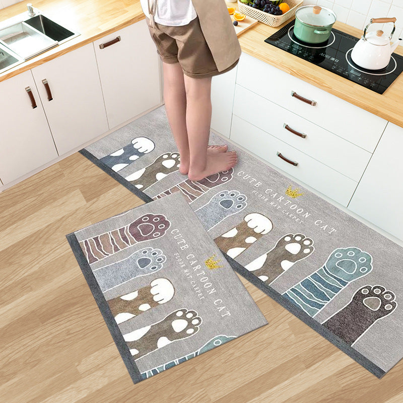 Household Fashion Simple Stain-resistant Kitchen Floor Mat