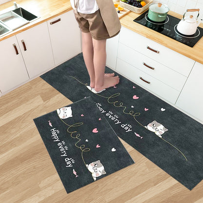 Household Fashion Simple Stain-resistant Kitchen Floor Mat