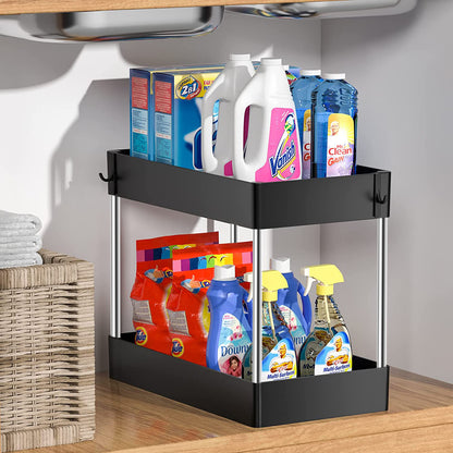 Kitchen Under Sink Storage Organizer Shelf 2 Animal Drawer