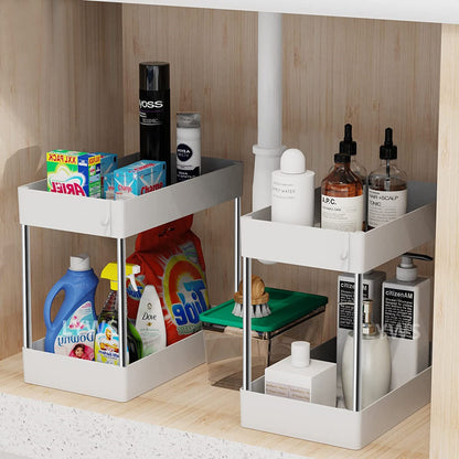 Kitchen Under Sink Storage Organizer Shelf 2 Animal Drawer