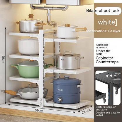 Kitchen Shelf Household Multi Layer Storage Pot Shelf