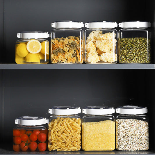 Kitchen Transparent Airtight Jar Grain Storage Plastic