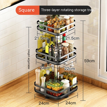 Multifunctional Circular Storage And Rotatable Kitchen Seasoning Rack