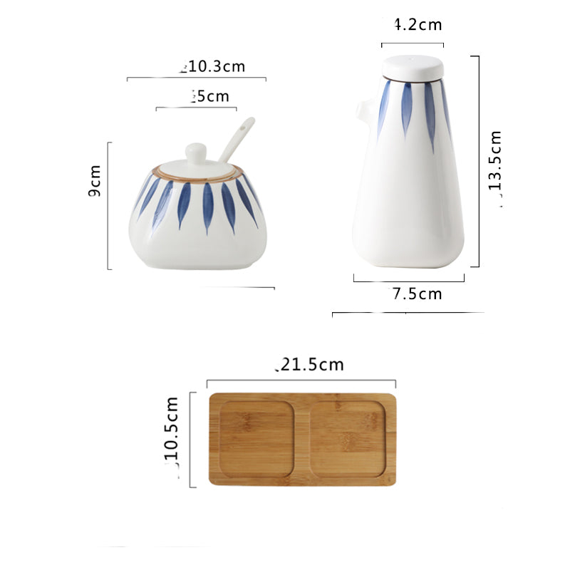 Japanese Style Kitchen Supplies Sauce Vinegar Bottle Reserve Bottle Hand-painted Ceramic Seasoning Bottle