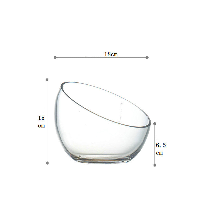 Household Fruit Salad Bowl Glass Bevel Mouth