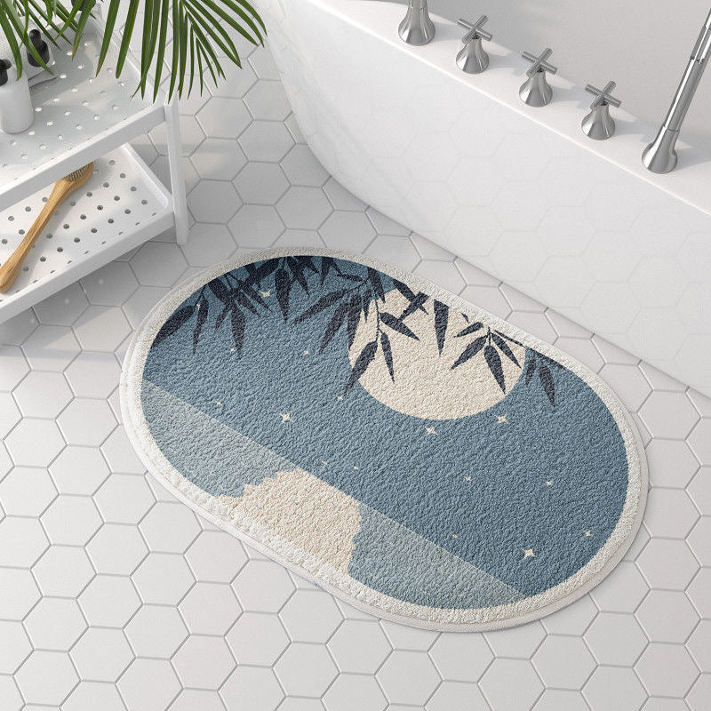 Household Simple Oval Cashmere Bathroom Mat