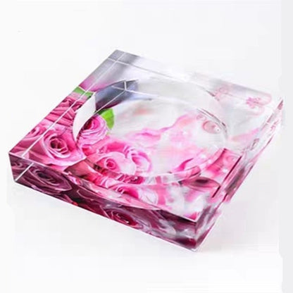 Lotus Household Crystal Glass Ashtray