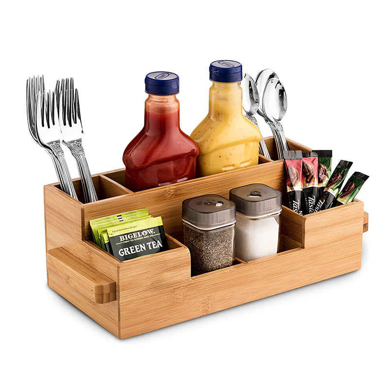 Soy Sauce Bottle Seasoning Jar Storage Kitchen Rack Bamboo Seasoning Box Wooden