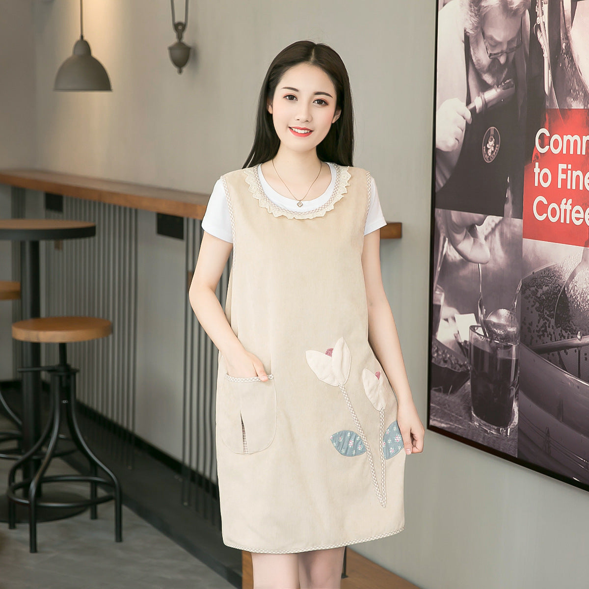 Fashion Apron Restaurant Half-length Overalls Kitchen Home Linen Overalls