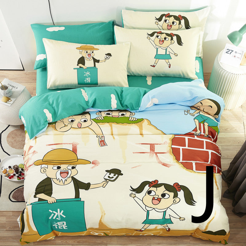 Home Textile Cute Cartoon Children Bed Sheet Bed Sheet Quilt Cover Bedding