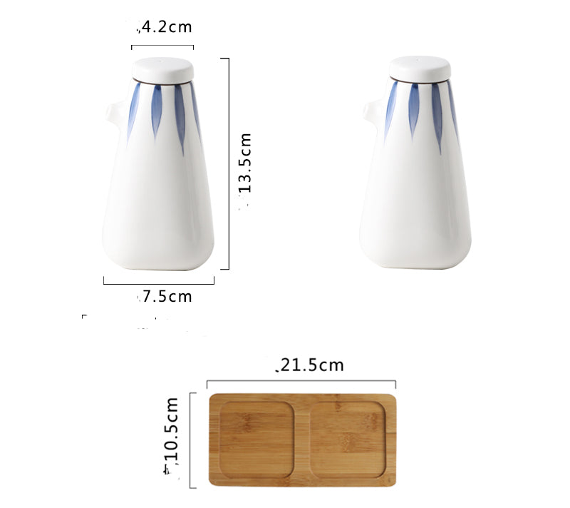 Japanese Style Kitchen Supplies Sauce Vinegar Bottle Reserve Bottle Hand-painted Ceramic Seasoning Bottle