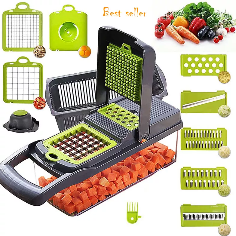 Multi Purpose Vegetable Chopper Mandolin Slicer Grater with Container All  in 1