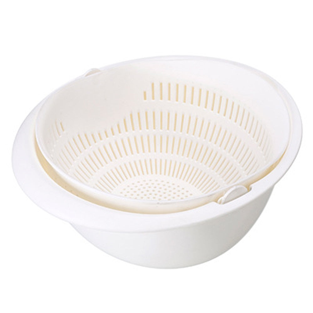 Portable Detachable Double-Layer Hollow Fruit and Vegetable Cleaning Drain Basket Washed Rice Noodles