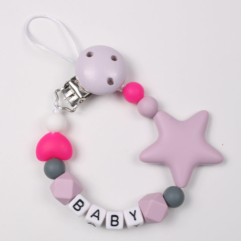 Baby Pacifier Chain Five Pointed Star Gum Anti Dropping Chain