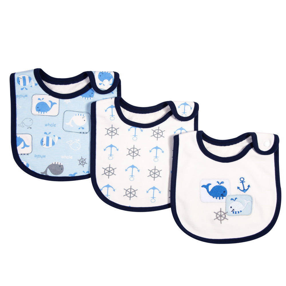 Simple Printed Cotton Waterproof Baby Bib