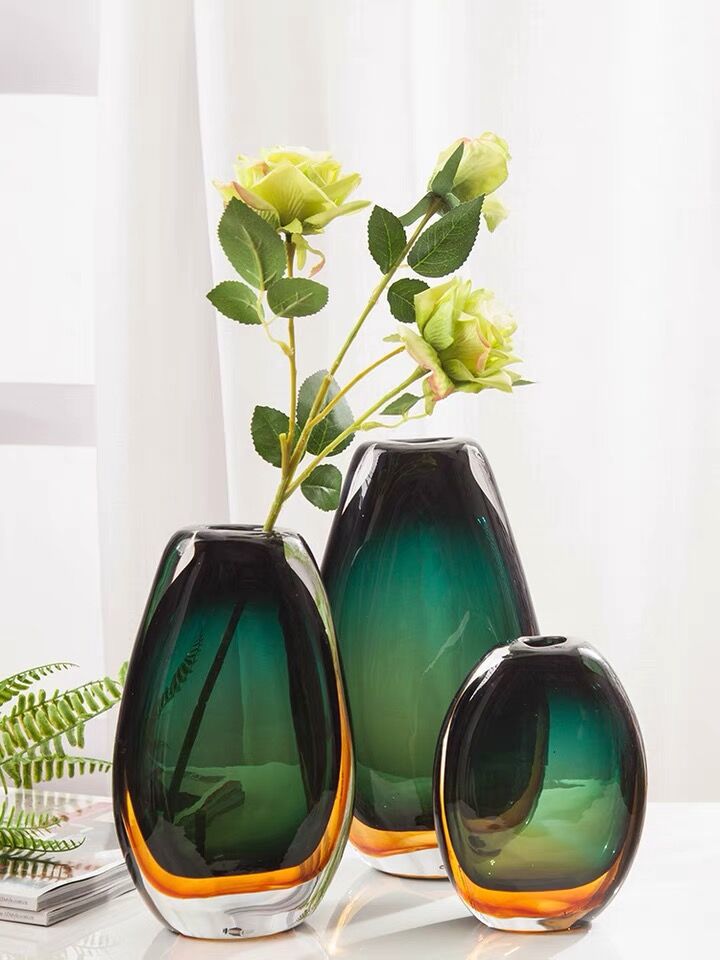 Colored Glass Vase Decoration Creative Simple Modern Light Luxury