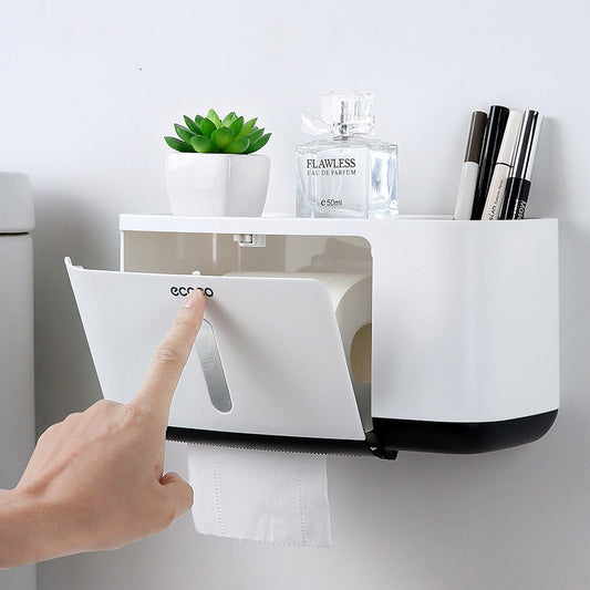 Simple Multifunctional Paper Towel Holder Nail-free Waterproof Towel Pumping