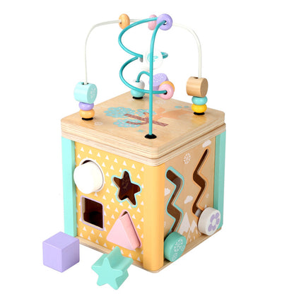 Wooden Multifunctional Beaded Building Blocks