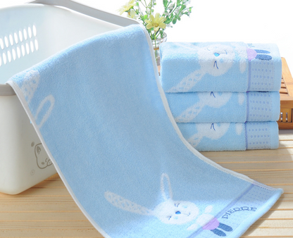 Pure Cotton 32 Share Cartoon Children Wash Face Small Towel Water Absorbent Small Rabbit Manufacturers Direct 25x5